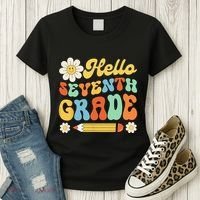Hello Seventh 7th Grade Back To School Teachers Women's T-Shirt thumb 3