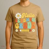 Hello Seventh 7th Grade Back To School Teachers T-Shirt thumb 3