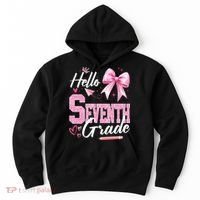Hello Seventh 7th Grade First Day Of School Coquette Teacher Hoodie thumb 0