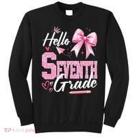 Hello Seventh 7th Grade First Day Of School Coquette Teacher Sweatshirt thumb 0