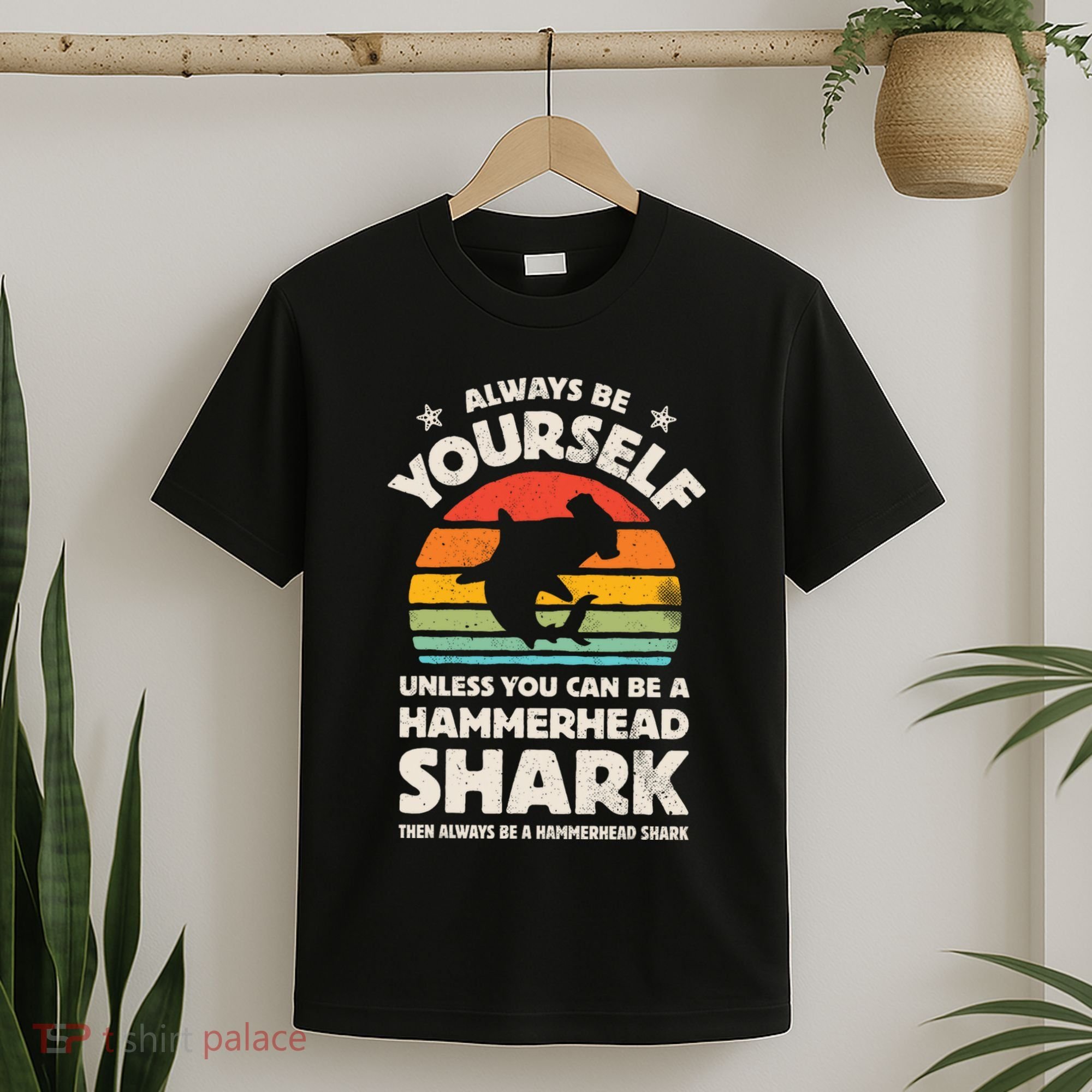 Hammerhead Shark Always Be Yourself Retro Vintage T-Shirt