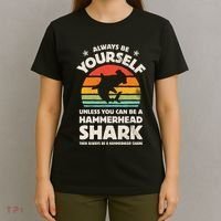 Hammerhead Shark Always Be Yourself Retro Vintage T-Shirt thumb 4