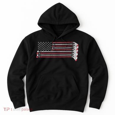 Hockey Sticks American Flag Hoodie
