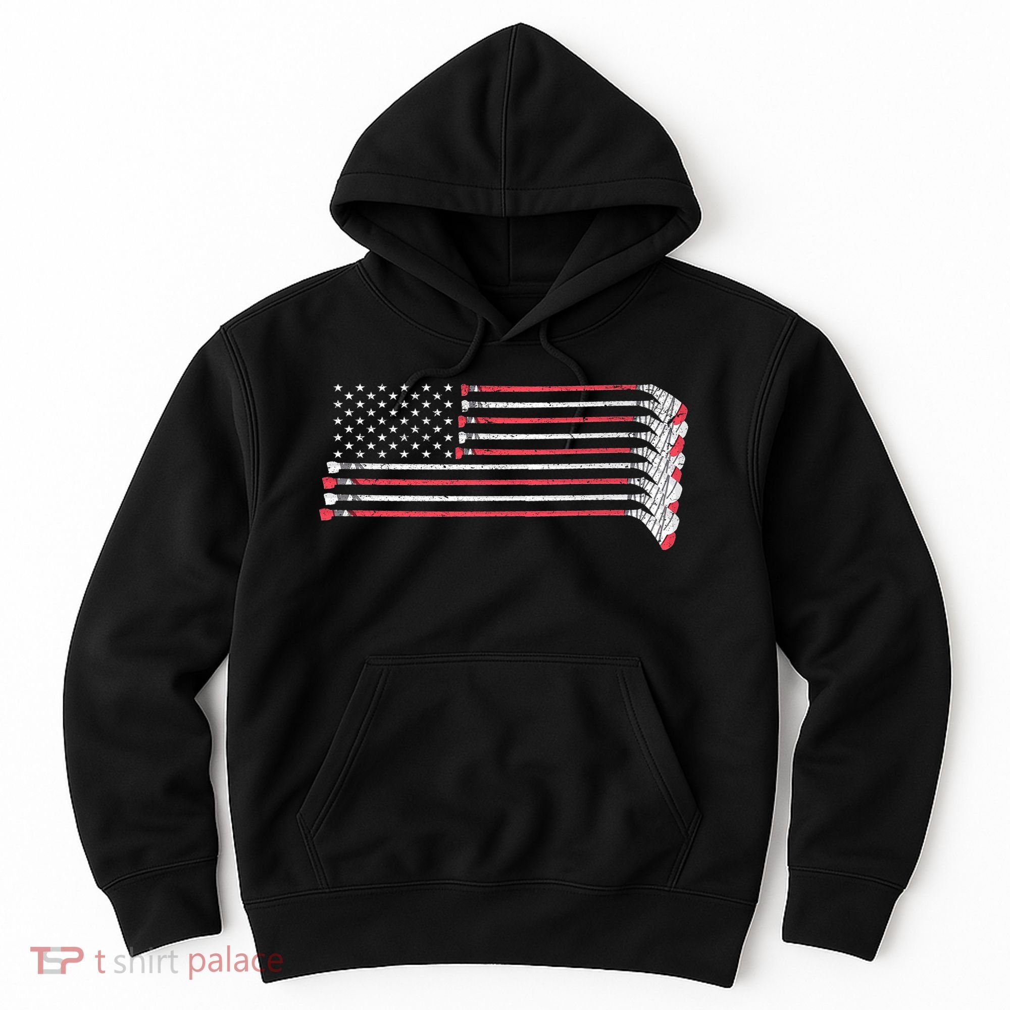 Hockey Sticks American Flag Hoodie