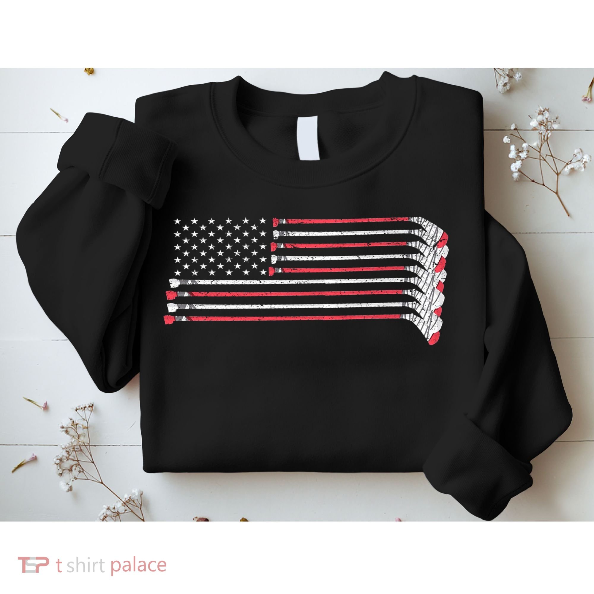 Hockey Sticks American Flag Sweatshirt