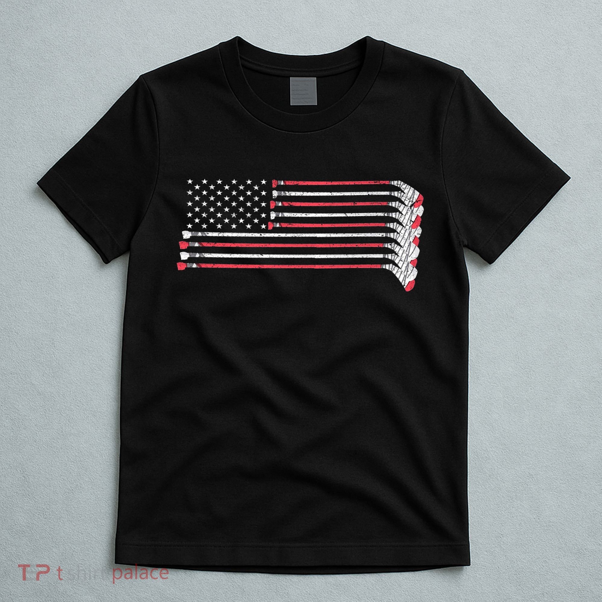Hockey Sticks American Flag T-Shirt