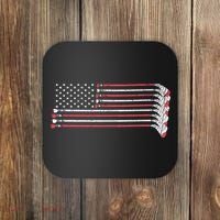 Hockey Sticks American Flag Coaster thumb 0