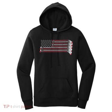 Hockey Sticks American Flag Women's Hoodie