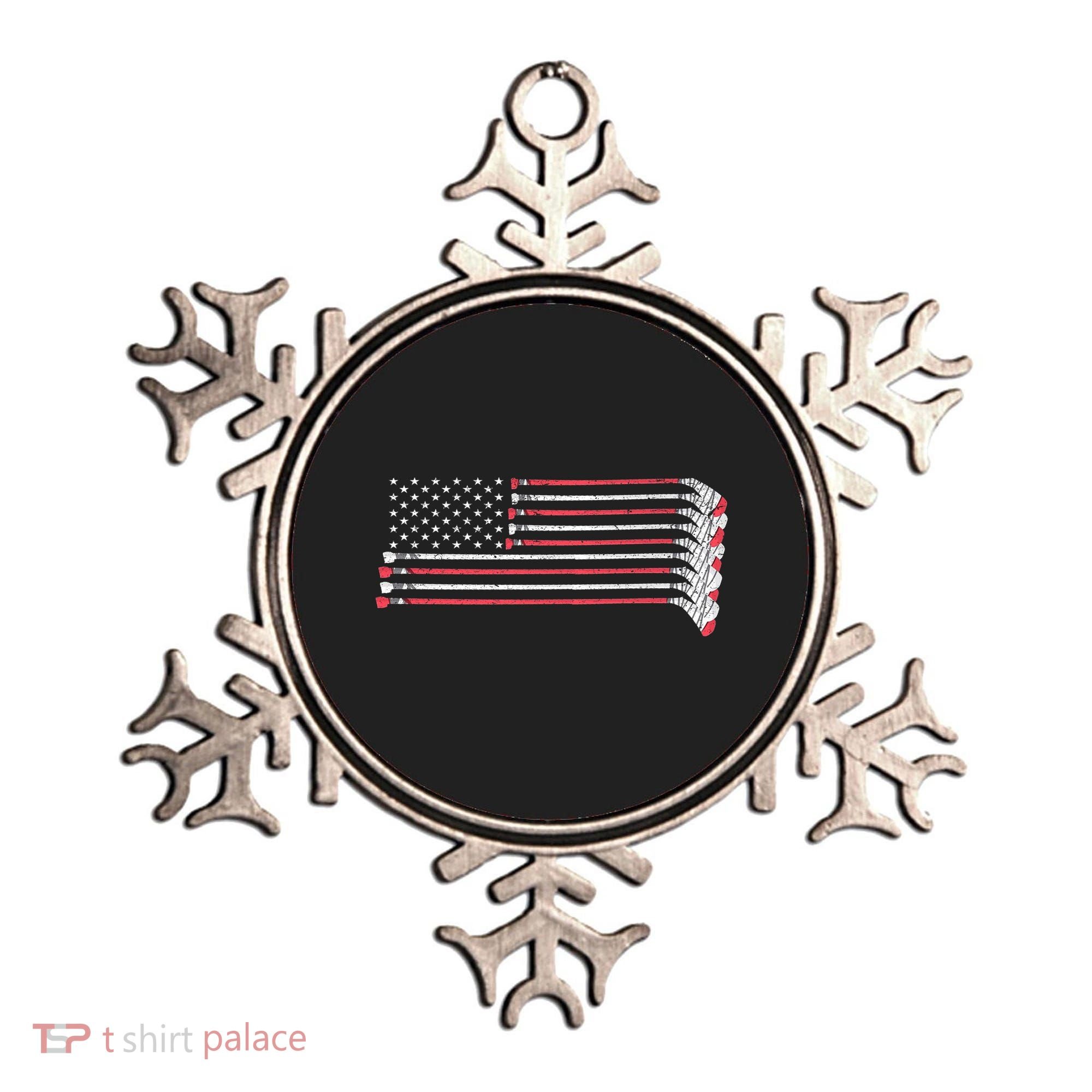 Hockey Sticks American Flag Ornament