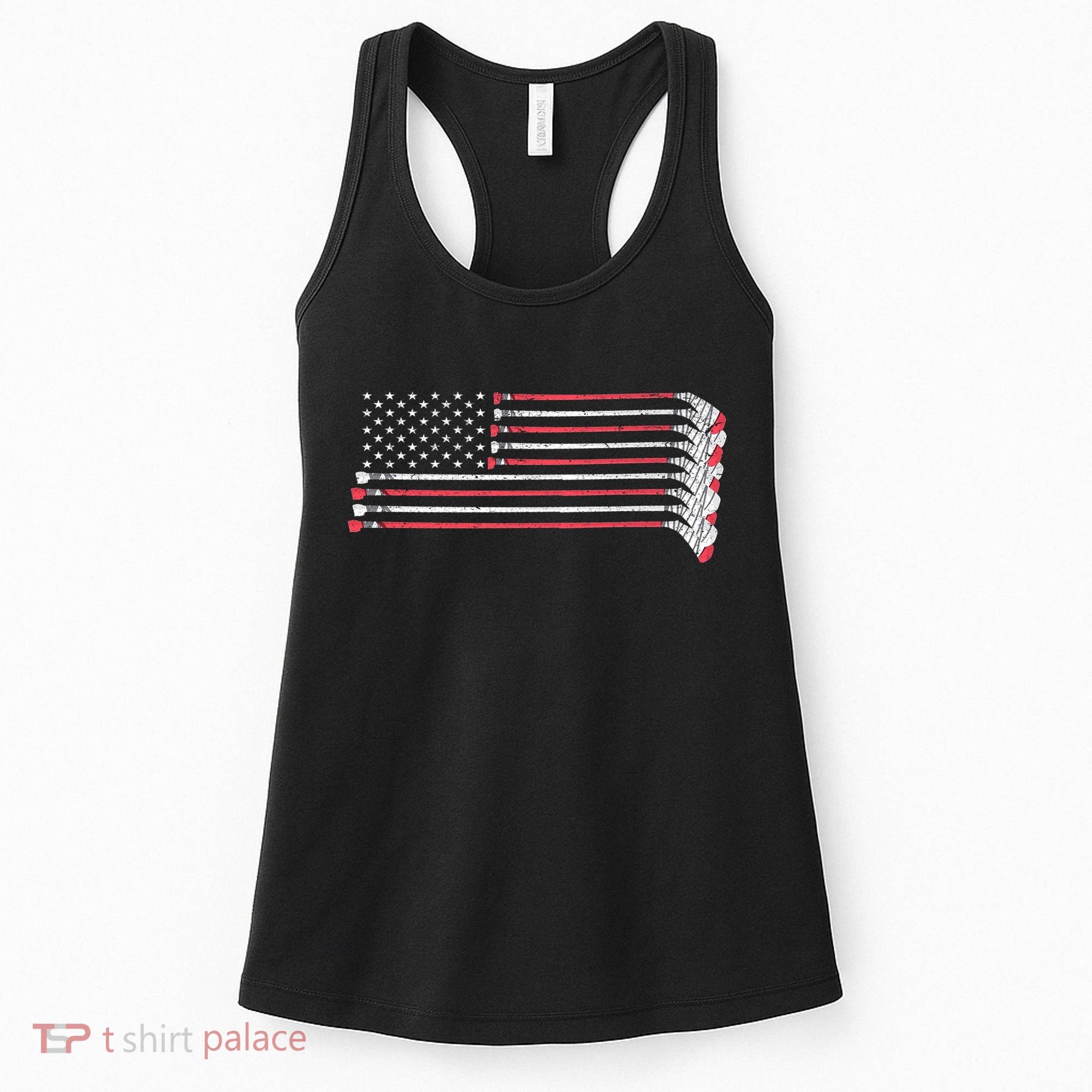 Hockey Sticks American Flag Women's Tank Top