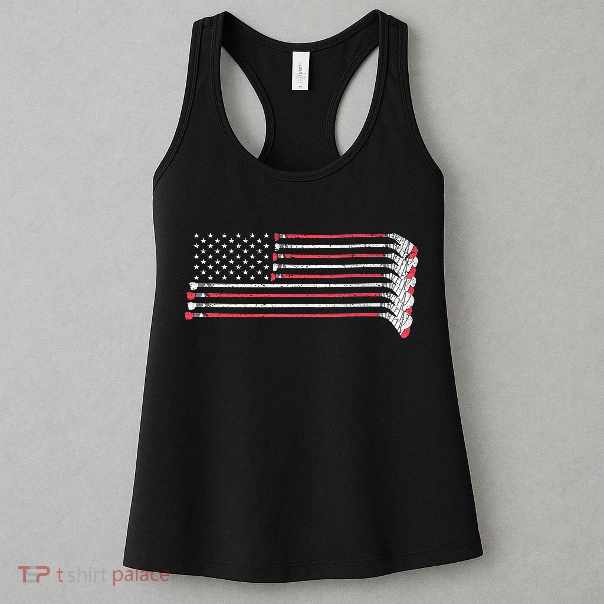 Hockey Sticks American Flag Women's Tank Top