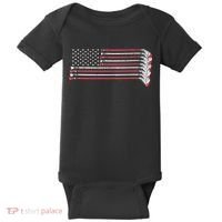 Hockey Sticks American Flag Baby Bodysuit thumb 0