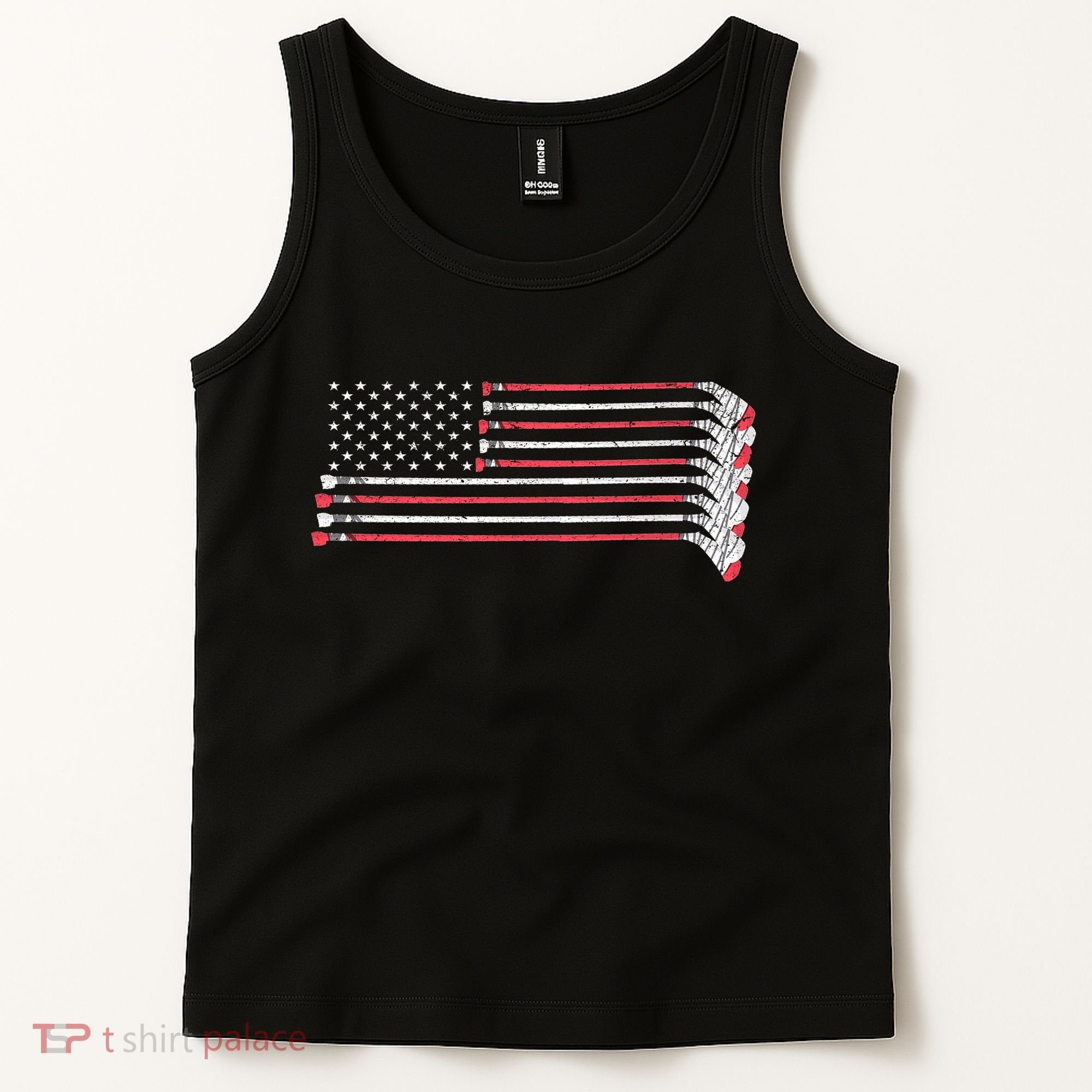 Hockey Sticks American Flag Tank Top