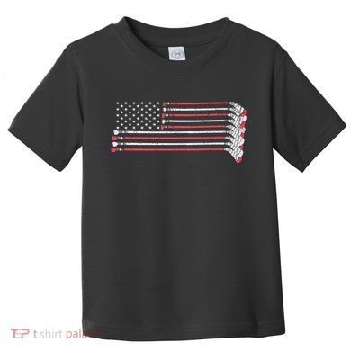 Hockey Sticks American Flag Toddler T-Shirt