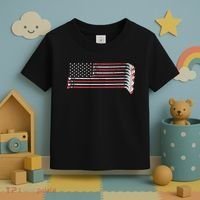 Hockey Sticks American Flag Toddler T-Shirt thumb 3