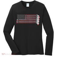 Hockey Sticks American Flag Women's Long Sleeve Shirt thumb 0