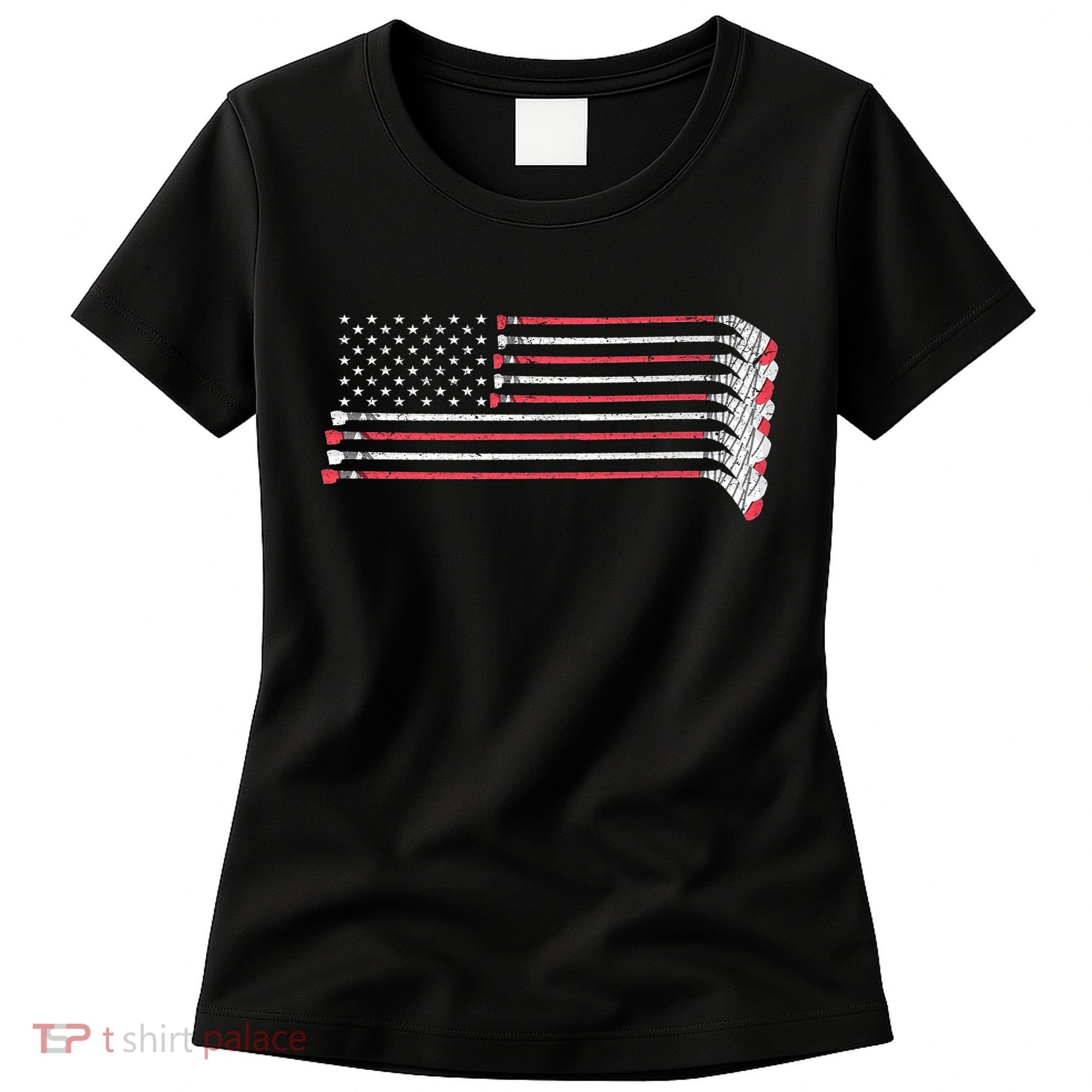 Hockey Sticks American Flag Women's T-Shirt