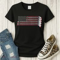 Hockey Sticks American Flag Women's T-Shirt thumb 3