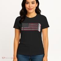 Hockey Sticks American Flag Women's T-Shirt thumb 4