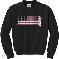 Hockey Sticks American Flag Kids Sweatshirt thumb 0