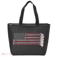 Hockey Sticks American Flag Tote Bag thumb 0