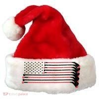 Hockey Sticks American Flag Santa Hat thumb 0