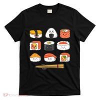 Happy Sushi Anime Kawaii Set Japanese Food Lover Otaku Manga T-Shirt thumb 0