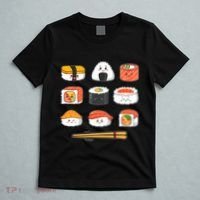 Happy Sushi Anime Kawaii Set Japanese Food Lover Otaku Manga T-Shirt thumb 5