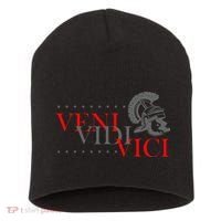 History Students And History Lover For Veni Vidi Vici Short Acrylic Beanie thumb 0