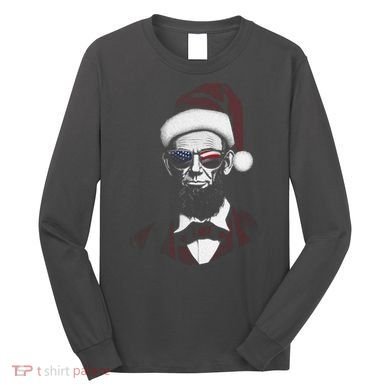 Hipster Santa Abraham Lincoln Long Sleeve Shirt