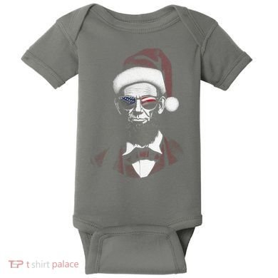 Hipster Santa Abraham Lincoln Baby Bodysuit