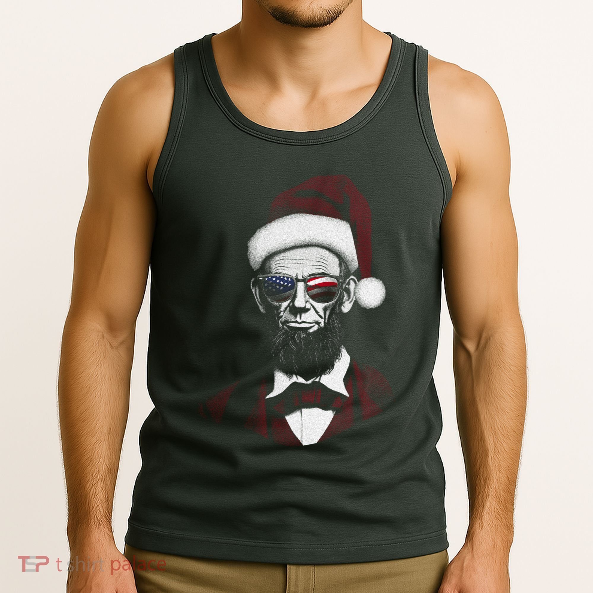 Hipster Santa Abraham Lincoln Tank Top