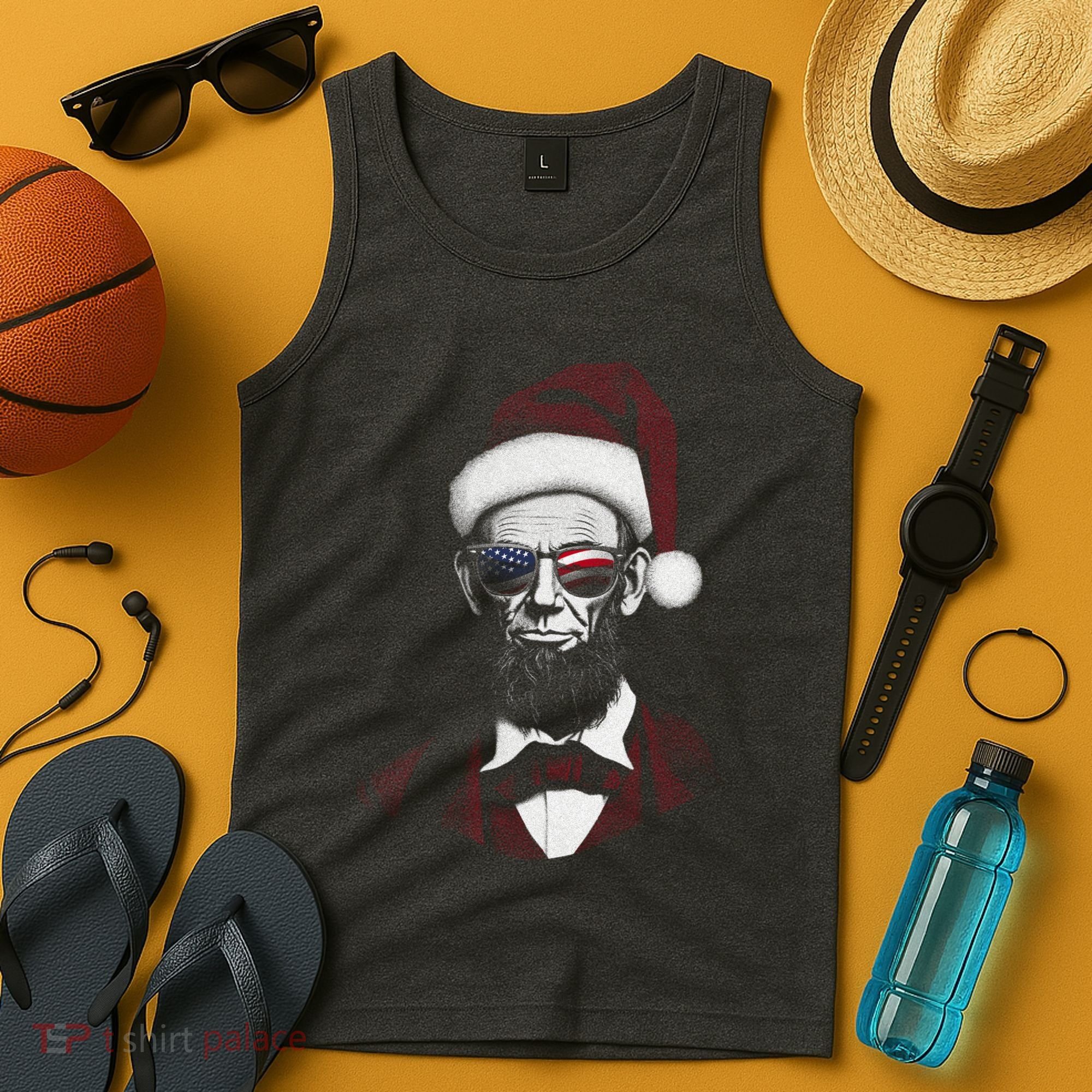 Hipster Santa Abraham Lincoln Tank Top