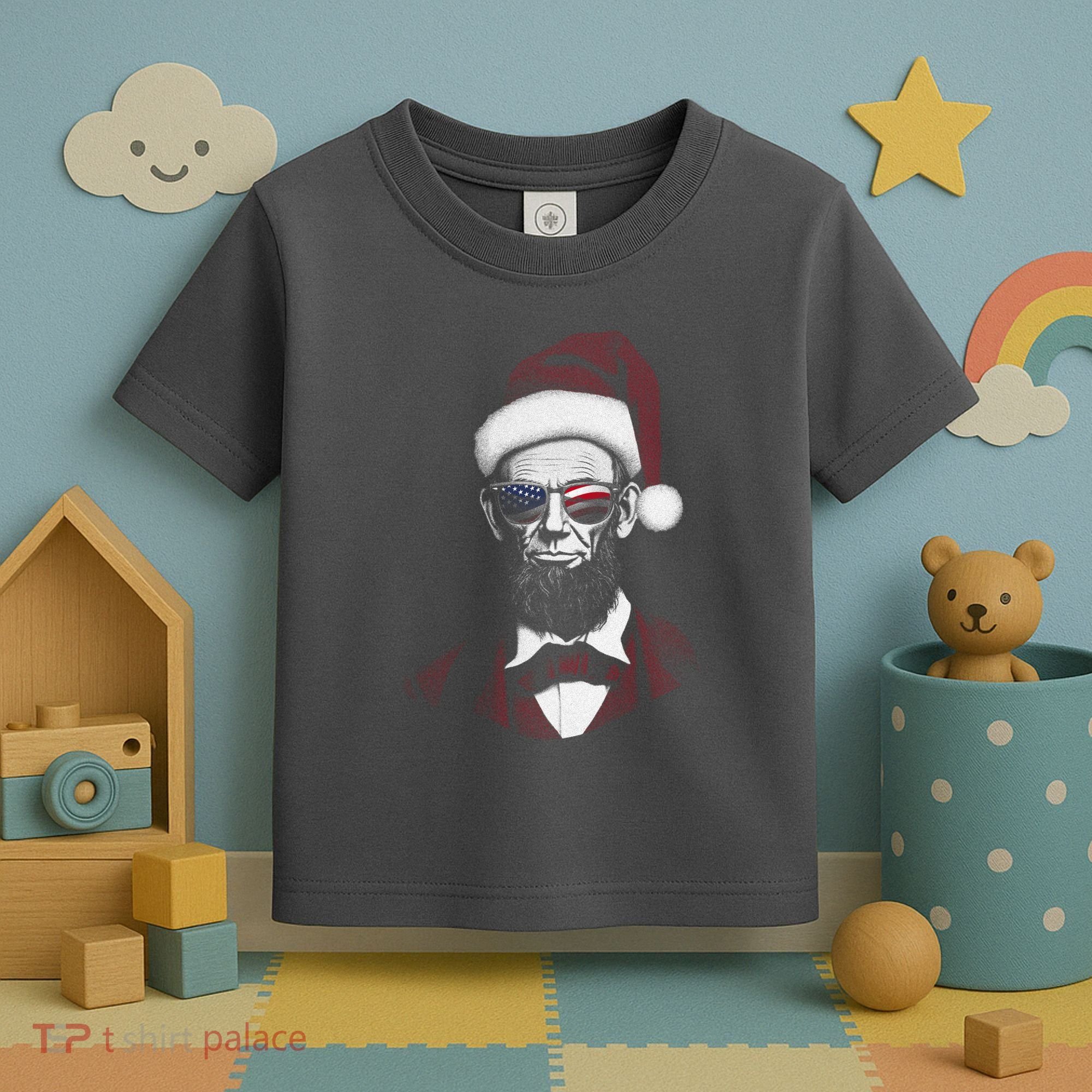 Hipster Santa Abraham Lincoln Toddler T-Shirt