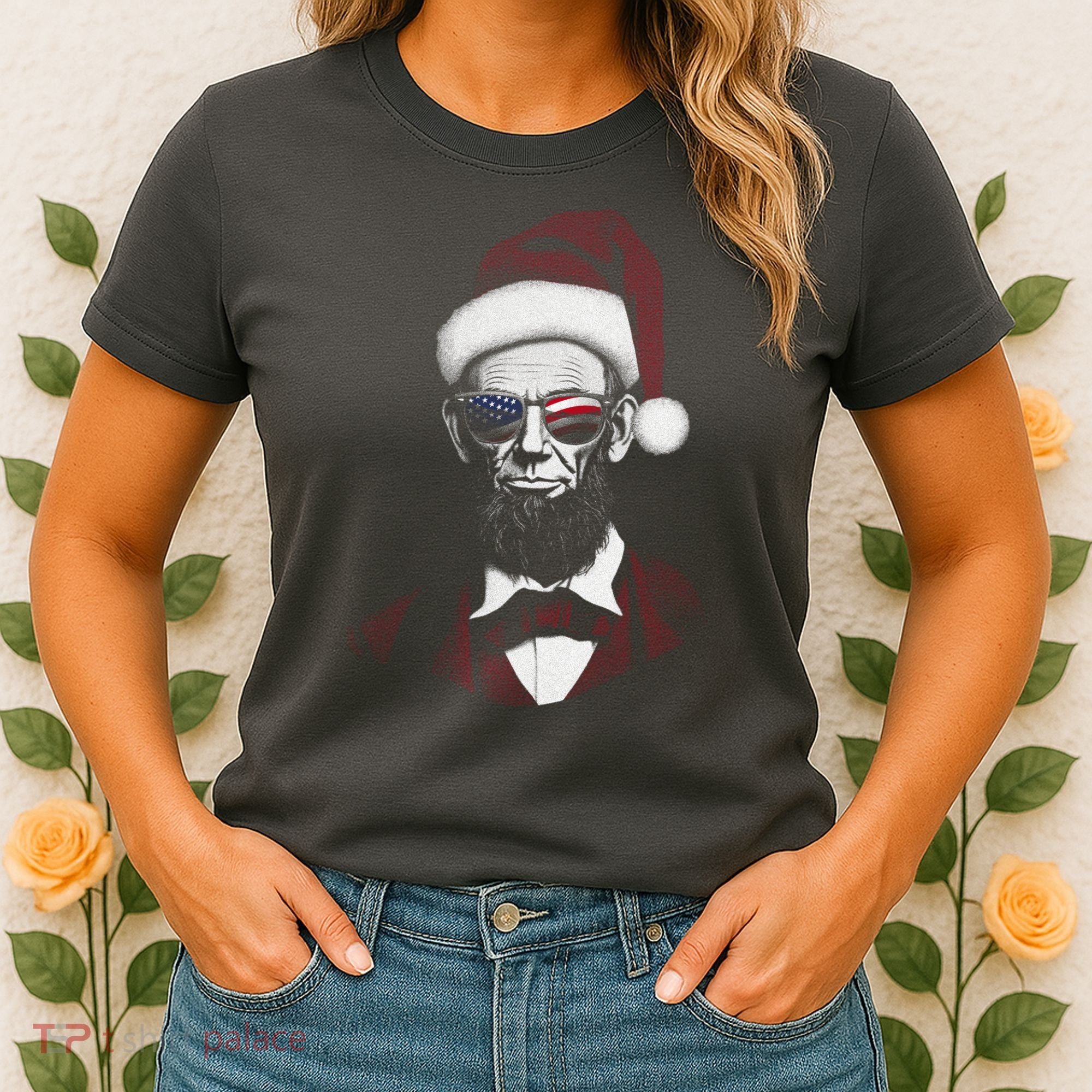 Hipster Santa Abraham Lincoln Women's T-Shirt