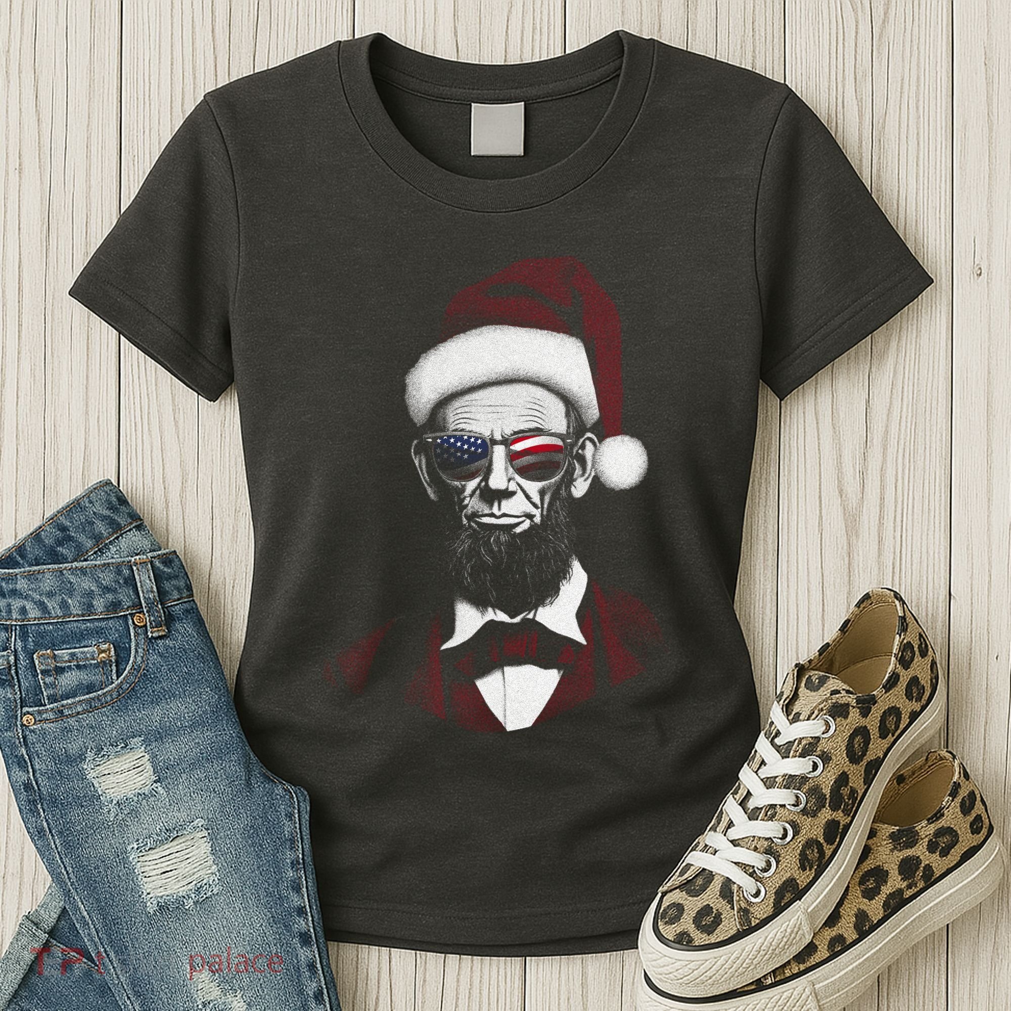 Hipster Santa Abraham Lincoln Women's T-Shirt