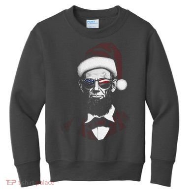 Hipster Santa Abraham Lincoln Kids Sweatshirt
