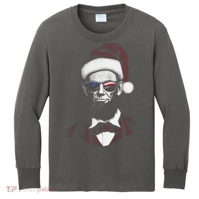 Hipster Santa Abraham Lincoln Kids Long Sleeve Shirt