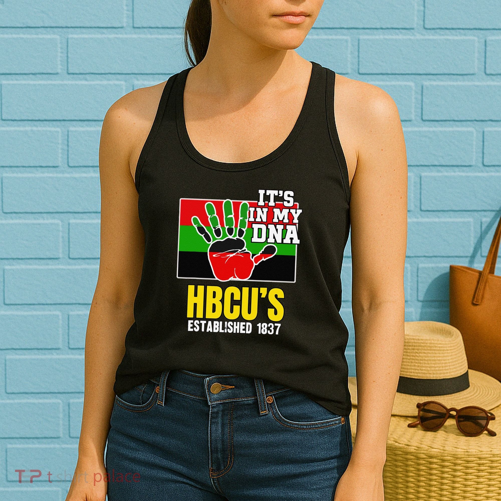 HBCU Souvenir Authentic Red Black and Green HBCU Campus Women's Tank Top