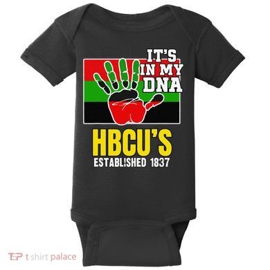 HBCU Souvenir Authentic Red Black and Green HBCU Campus Baby Bodysuit