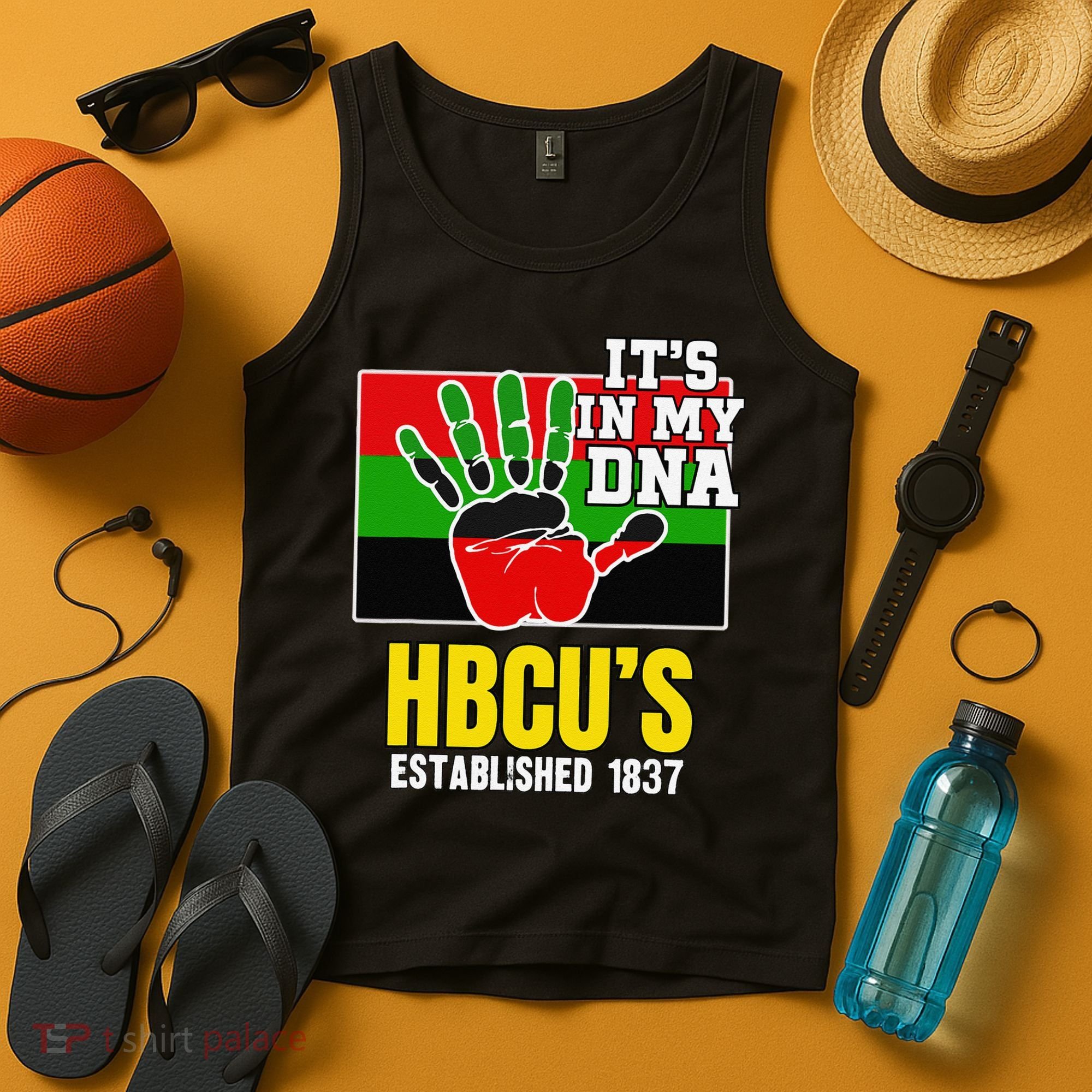HBCU Souvenir Authentic Red Black and Green HBCU Campus Tank Top