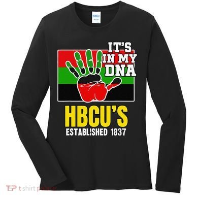 HBCU Souvenir Authentic Red Black and Green HBCU Campus Women's Long Sleeve Shirt