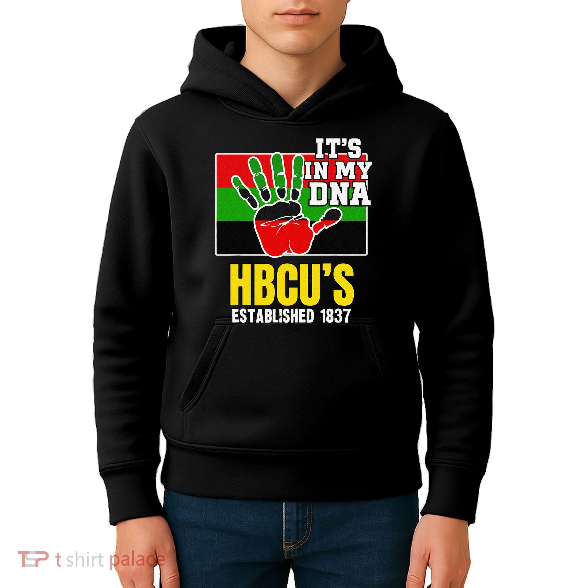 HBCU Souvenir Authentic Red Black and Green HBCU Campus Kids Hoodie