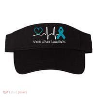 Heartbeat Sexual Assault Awareness Month Teal Ribbon Support Visor thumb 0