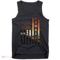 Hawaii Sunset American Flag Honolulu Hawaiian Island Tank Top thumb 0
