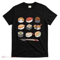 Happy Sushi Anime Kawaii Set Japanese Food Lover Otaku Manga T-Shirt thumb 0