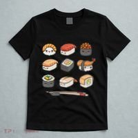 Happy Sushi Anime Kawaii Set Japanese Food Lover Otaku Manga T-Shirt thumb 5