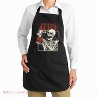 Halloween Staying Alive Skeleton Drink Coffee Funny Skeleton Apron thumb 2