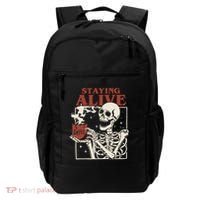 Halloween Staying Alive Skeleton Drink Coffee Funny Skeleton Backpack thumb 0