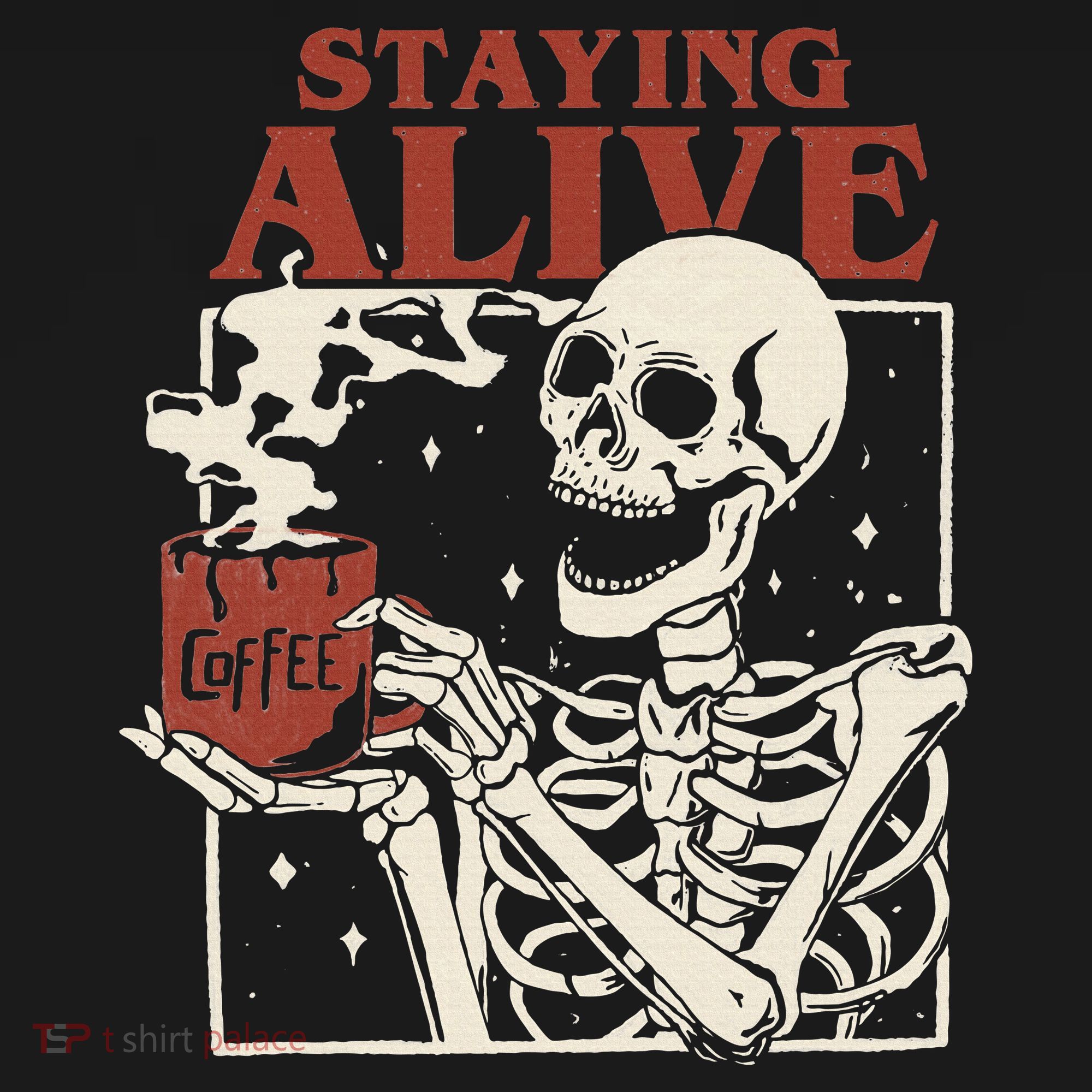Halloween Staying Alive Skeleton Drink Coffee Funny Skeleton Mousepad